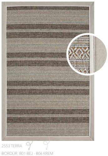 SEYRAN HALI ETNİK BORDÜR 2553 TERRA-BEJ-KREM