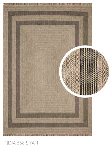 SEYRAN HALI INDIA 668 SIYAH