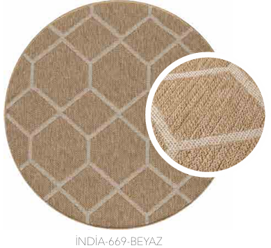 SEYRAN HALI INDIA DAİRE 669 BEYAZ