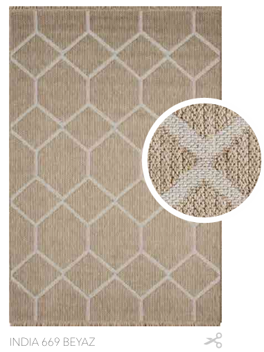 SEYRAN HALI INDIA 669 BEYAZ