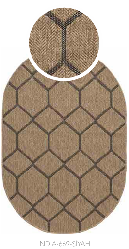 SEYRAN HALI INDIA OVAL 669 SİYAH