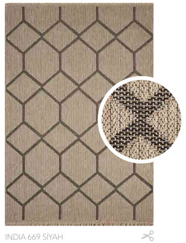 SEYRAN HALI INDIA 669 SİYAH